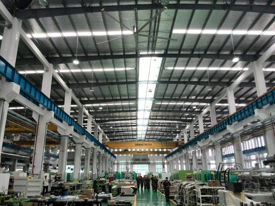 工业大风扇精密数控车间通风降温安装